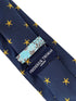 navy blue tie with golden starfish aquatic seashore design