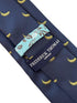navy blue tie with yellow banana fruit design