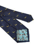 navy blue tie with yellow banana fruit design