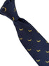 navy blue tie with yellow banana fruit design