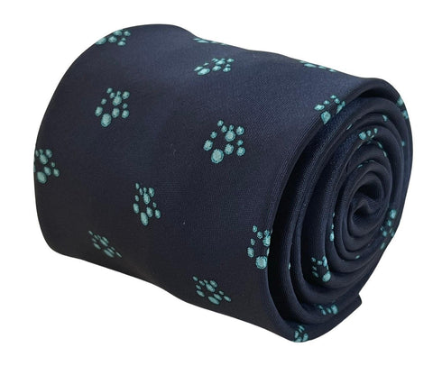 navy blue tie with blue bubbles design