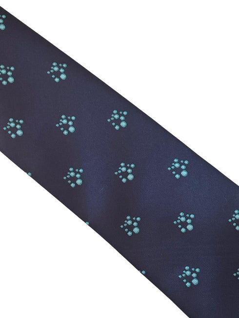 navy blue tie with blue bubbles design