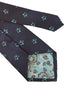 navy blue tie with blue bubbles design