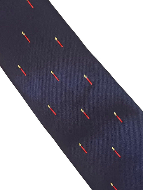 navy blue tie with candle, remembrance, Christmas design