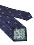 dark royal blue tie with crescent moon and star Ottoman religious symbol design
