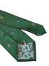 emerald dark green tie with yacht sailing boat embroidered design