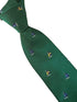 emerald dark green tie with yacht sailing boat embroidered design