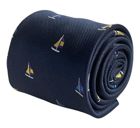 navy blue with yacht sailing nautical boat embroidered design