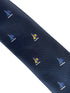 navy blue with yacht sailing nautical boat embroidered design