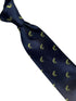 navy blue tie with chameleon lizard reptile design