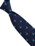 navy blue tie with blue whale design