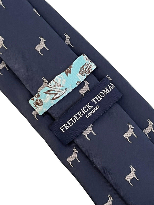 navy blue tie with donkey, ass, mule design