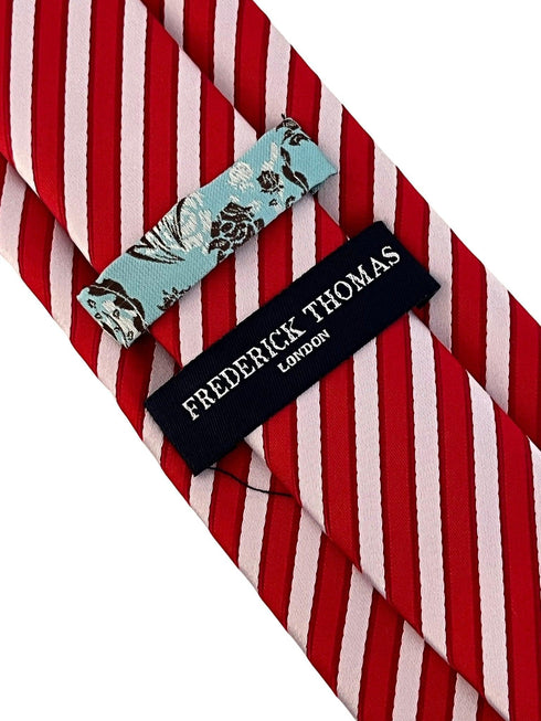 red and white classic thin striped tie