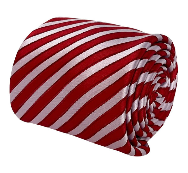 red and white classic thin striped tie