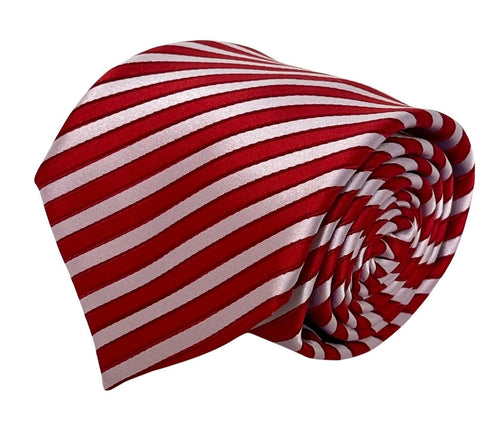 red and white classic thin striped tie