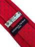 Red tie with royal blue classic polka spot design