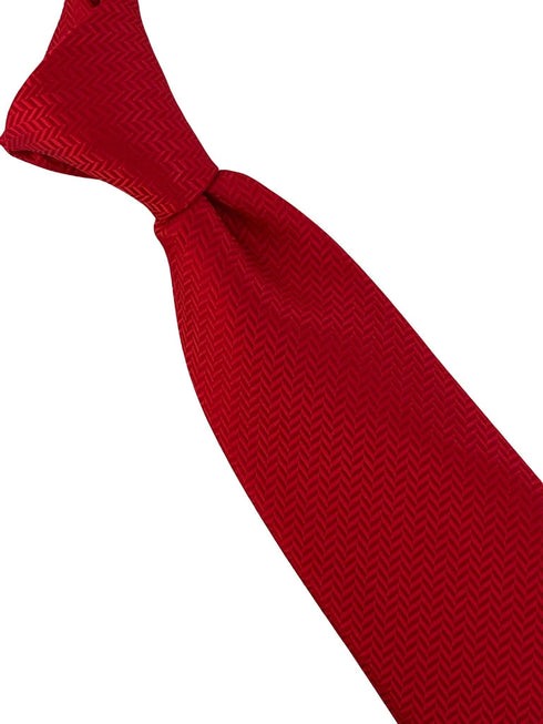 Red herringbone classic tie