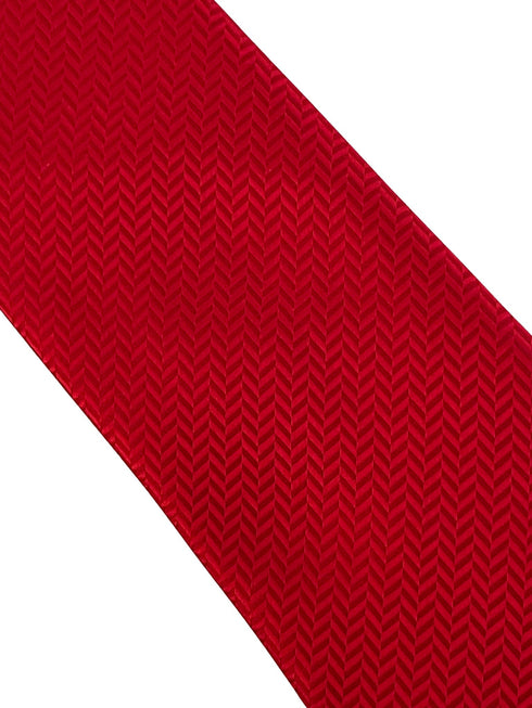 Red herringbone classic tie