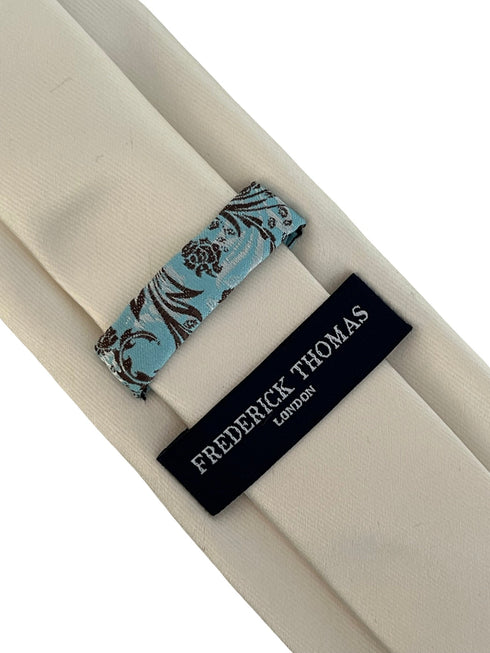 Ivory cream silky classic tie