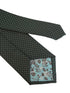 Racing green, dark, forest, spinach, kale green tie with white pin spots
