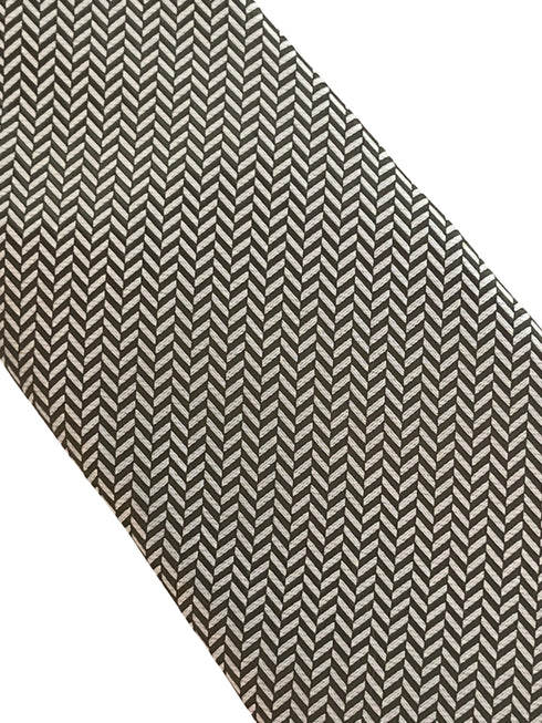 Dark green and white herringbone classic tie