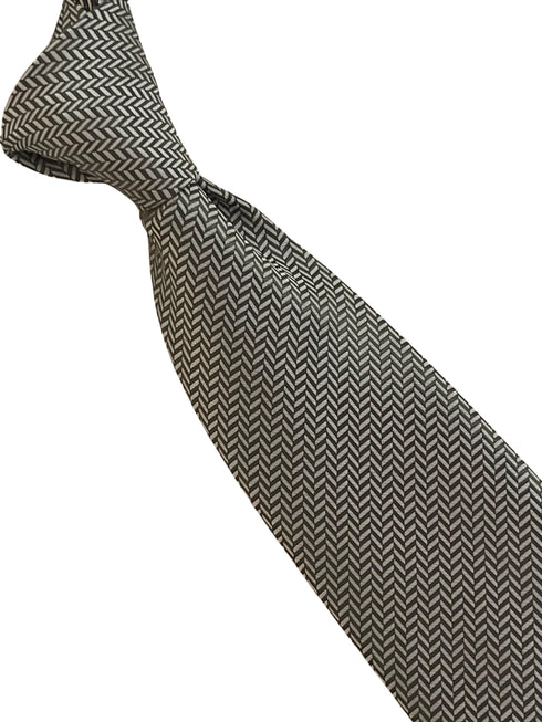 Dark green and white herringbone classic tie