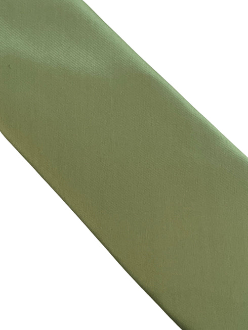 Plain pale light green apple silky classic tie