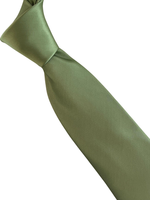 Plain pale light green apple silky classic tie