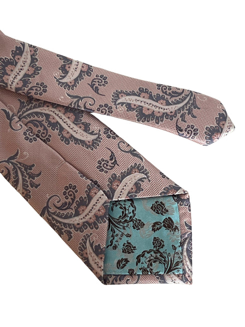 Baby, light, pastel, powder, candyfloss, bubble-gum, blush pink paisley tie