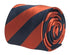 Burnt orange and navy blue barber stripe tie
