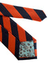 Burnt orange and navy blue barber stripe tie