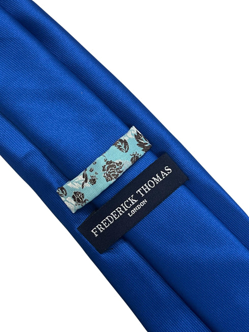 Plain royal sapphire blue silky classic tie