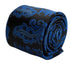 Black tie with blue paisley design