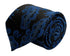 Black tie with blue paisley design