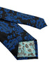 Black tie with blue paisley design