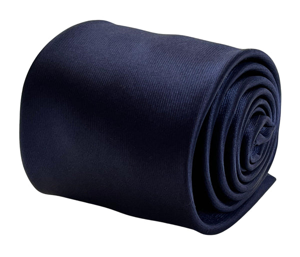 Plain dark navy blue silky classic tie