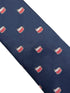 Navy blue tie with snare drum and drumstick design