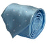 Light blue pastel cornflower sky powder blue tie with white polka spots
