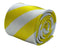 Bright lemon sunshine yellow and white barber stripe tie