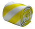 Bright lemon sunshine yellow and white barber stripe tie