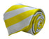 Bright lemon sunshine yellow and white barber stripe tie