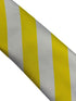 Bright lemon sunshine yellow and white barber stripe tie
