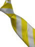 Bright lemon sunshine yellow and white barber stripe tie