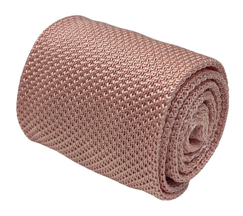 light baby pink pastel blush knitted tie in standard 8cm width