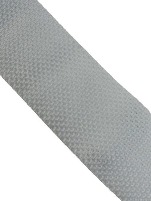Plain white knitted skinny tie