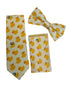 Ivory cotton bow tie with yellow rubber duck design