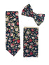 Navy with pink peony rose flower floral design cotton bow tie