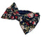 Navy with pink peony rose flower floral design cotton bow tie