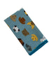 Medium denim blue pocket square with cute dog puppy design