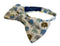 Ivory cotton adult bow tie with colourful elephant design